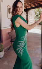 Terani Couture 232M1549 - Off Shoulder Beaded Formal Gown - detail view