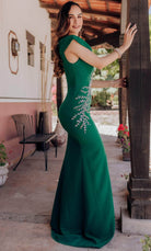 Terani Couture 232M1549 - Off Shoulder Beaded Formal Gown - back view