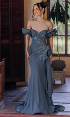 Terani Couture 232M1559 - Ruffle Off-Shoulder Mermaid Evening Dress - designer evening gown at Silhouette Dresses