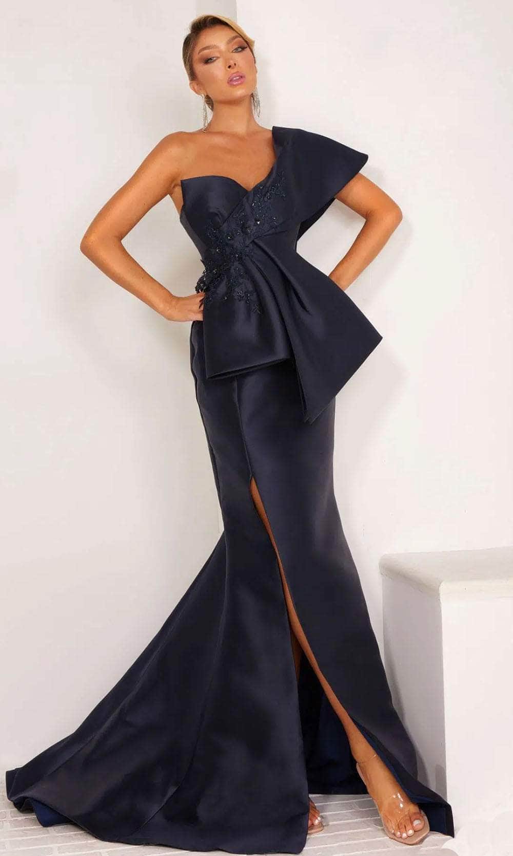 Terani Couture 241E2468 - Applique bow Evening Dress