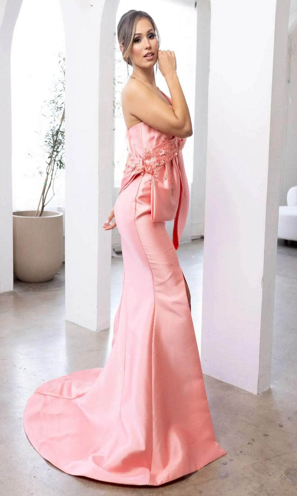 Terani Couture 241E2468 - Applique bow Evening Dress