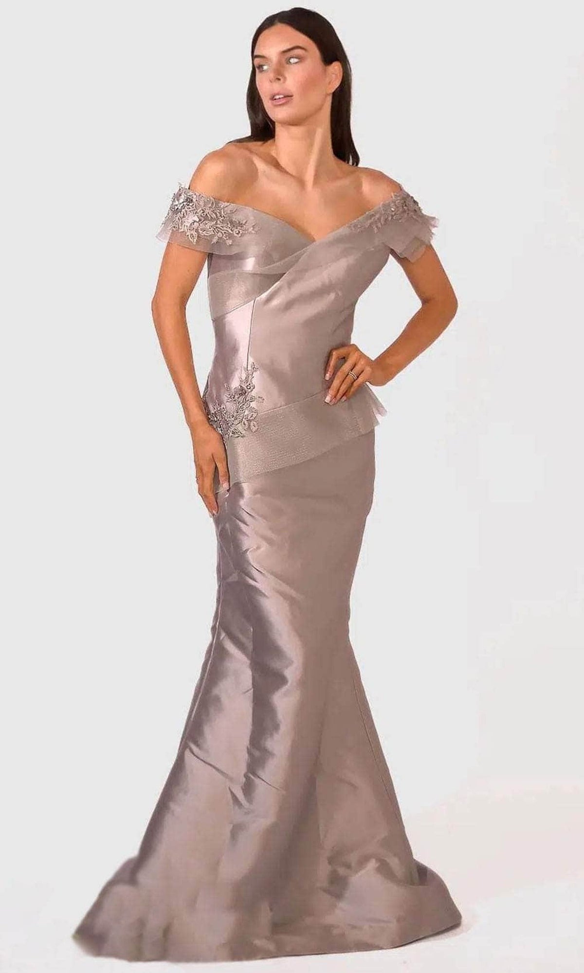 Terani Couture 241E2478 - Floral Embroidery Evening Dress