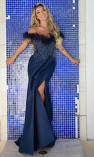 Terani Couture 241E2490 - Feather Fringed Mermaid Evening Dress