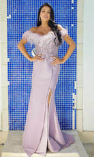 Terani Couture 241E2490 - Feather Fringed Mermaid Evening Dress - back view