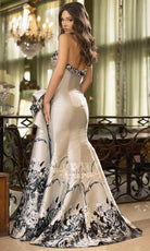 Terani Couture 241E2494 - Strapless Floral Jacquard Evening Gown