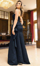 Terani Couture 241E2525 - Straight Across Side Draped Evening Gown