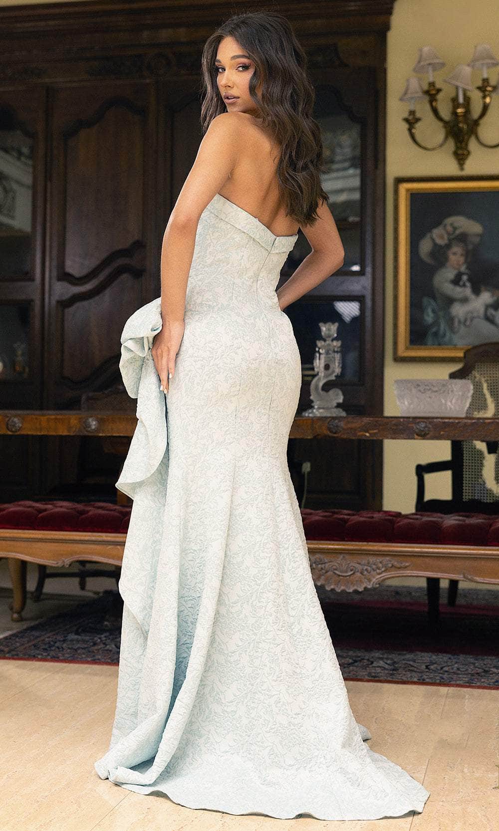 Terani Couture 241E2525 - Straight Across Side Draped Evening Gown - view 5