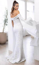 Terani Couture 241M2721 - Embroidered Pleated Off-Shoulder Prom Dress