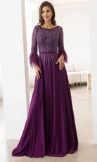Terani Couture 241M2738 - Beaded Bateau Evening Dress - back view