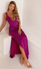 Terani Couture 241P2018 - Pleated Sleeveless Prom Dress - designer prom dress at Silhouette Dresses