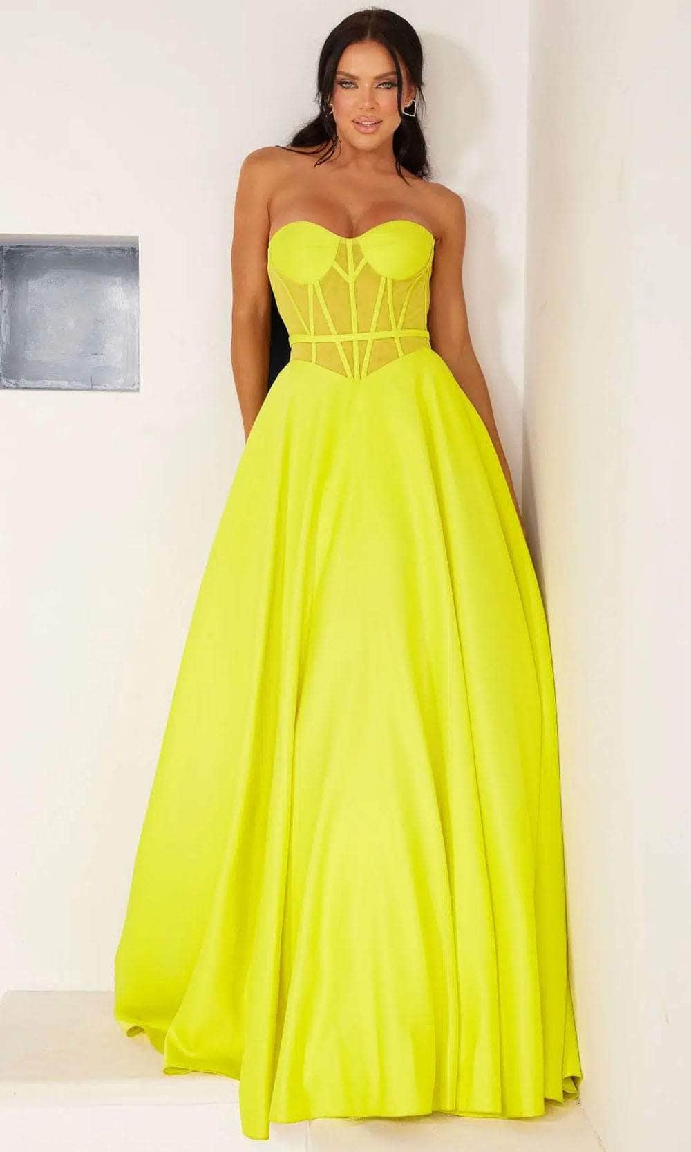 Terani Couture 241P2046 - Strapless Sheer Ballgown - back view