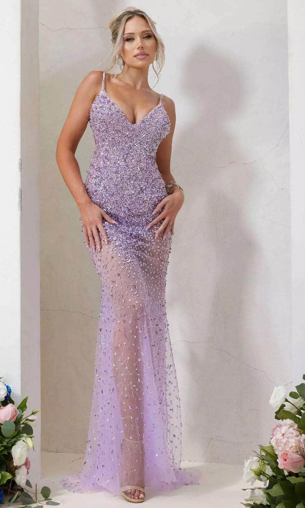 Terani Couture 241P2071 - Rhinestone Prom Dress - detail view