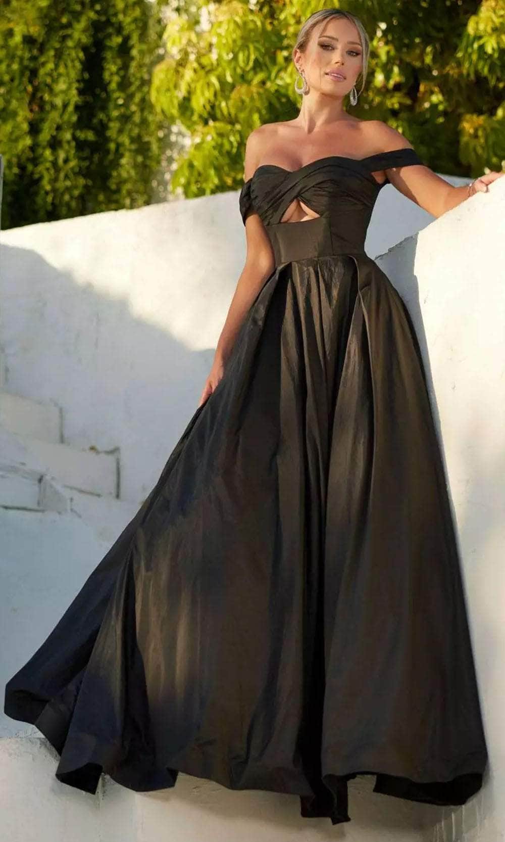 Terani Couture 241P2075 - Front Cut-Out A-Line Prom Dress - back view