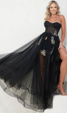 Terani Couture 241P2087 - Sweetheart Neckline Corset Ballgown - back view