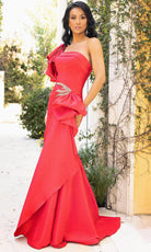 Terani Couture 242E3117 - Ruffled Sleeve Wrap Skirt Evening Gown