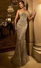 Terani Couture 242GL3248 - Strapless Embellished Evening Dress - designer prom dress at Silhouette Dresses