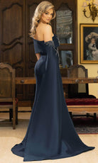 Terani Couture 242M3311 - Asymmetric Evening Gown with Cape Sleeve