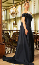 Terani Couture 242M3314 - Asymmetric Pleated Bodice Evening Gown