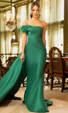 Terani Couture 242M3314 - Asymmetric Pleated Bodice Evening Gown - designer prom dress at Silhouette Dresses