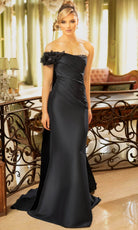 Terani Couture 242M3314 - Asymmetric Pleated Bodice Evening Gown - view 5