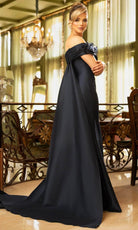 Terani Couture 242M3314 - Asymmetric Pleated Bodice Evening Gown - view 9