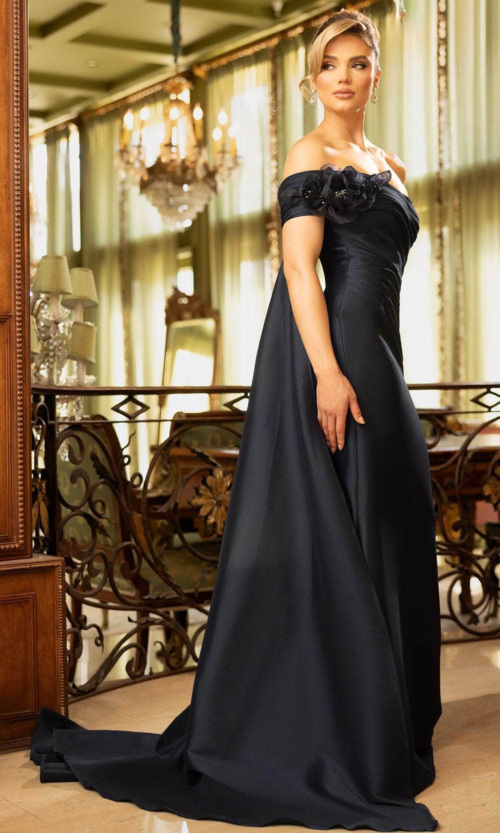 Terani Couture 242M3314 - Asymmetric Pleated Bodice Evening Gown - view 10