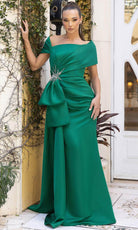 Terani Couture 242M3338 - Ruched Bodice Back Slit Evening Gown - designer evening gown at Silhouette Dresses