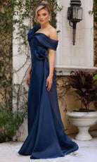 Terani Couture 242M3342 - Ruffled Shoulder Overskirt Evening Gown - view 4
