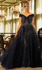 Terani Couture 242M3347 - Rhinestone Embellished Off-Shoulder Ballgown