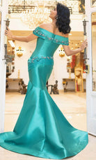 Terani Couture 242M3356 - Floral Applique Off Shoulder Evening Gown