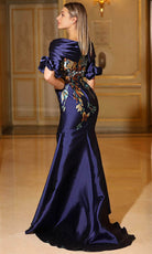 Terani Couture 242M3368 - V-Neck 3/4 Sleeve Evening Gown
