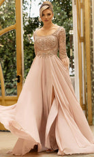 Terani Couture 242M3390 - Scoop Neck A-Line Evening Dress