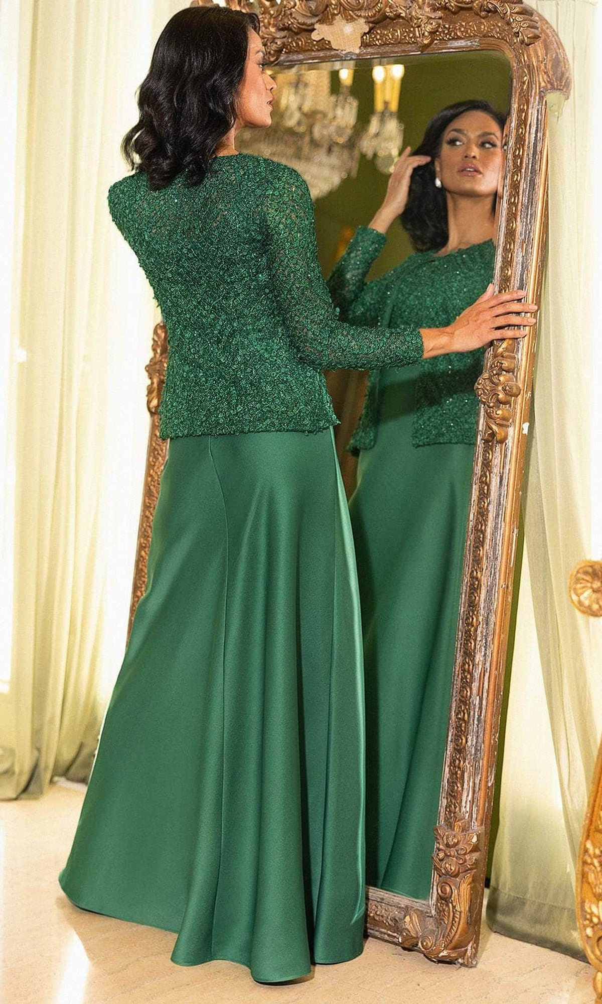 Terani Couture 242M3412 - Embroidered Scoop Neck Evening Dress