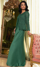 Terani Couture 242M3412 - Embroidered Scoop Neck Gown - designer mother of the bride dress at Silhouette Dresses