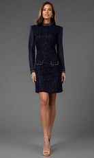 Terani Couture 251C4157 - Long Sleeve Tweed Cocktail Dress - designer formal gown at Silhouette Dresses