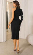 Terani Couture 251C4170 - Jeweled Accent High Neck Evening Dress - back view