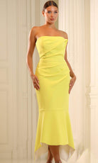 Terani Couture 251C4173 - Straight Neck Stretch Twill Evening Dress