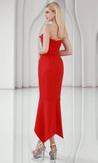 Terani Couture 251C4173 - Straight Neck Stretch Twill Evening Dress - view 4