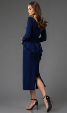 Terani Couture 251C4638B - Long Sleeve Ruffled Peplum Cocktail Dress