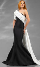 Terani Couture 251E4205 - Ruched Asymmetric Mermaid Evening Gown - designer evening gown at Silhouette Dresses