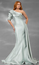 Terani Couture 251E4205 - Ruched Asymmetric Mermaid Evening Gown - back view