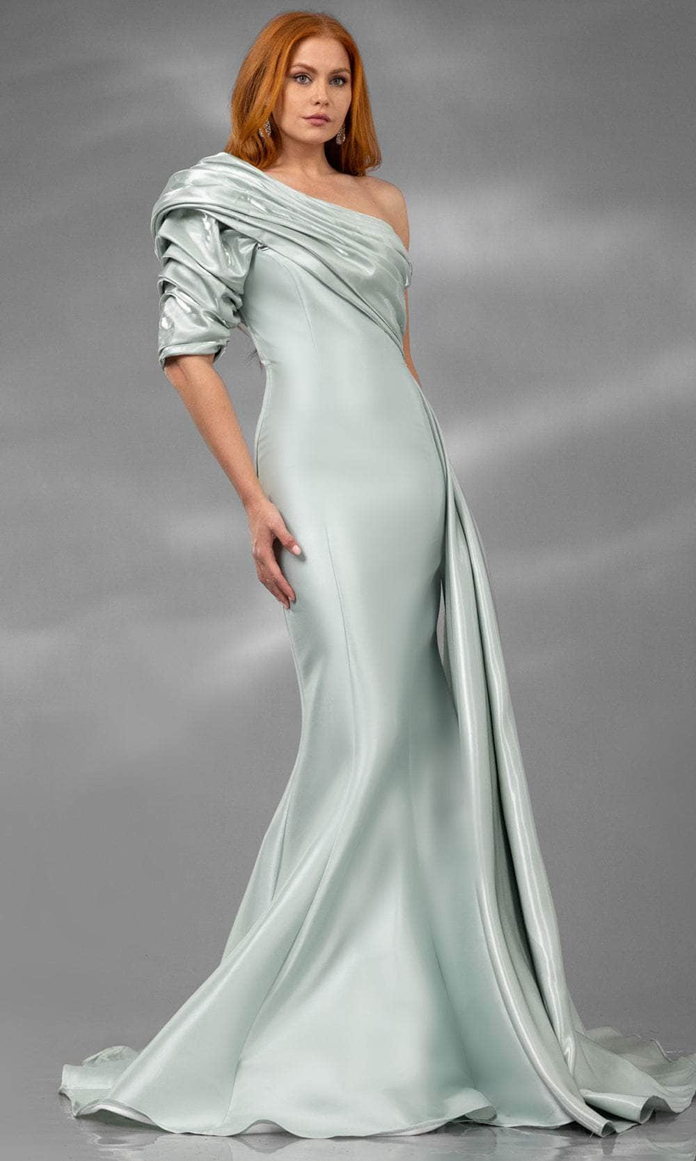 Terani Couture 251E4205 - Ruched Asymmetric Mermaid Evening Gown - view 4