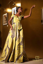 Terani Couture 251E4208 - Pleated Off Shoulder Burn Out Evening Dress