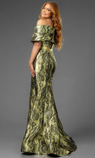Terani Couture 251E4253 - Short Sleeve Mermaid Jacquard Evening Gown - view 6