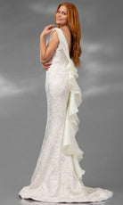 Terani Couture 251E4256 - Cowl Neck Cascading Ruffle Evening Gown