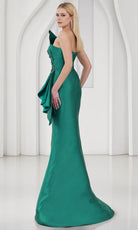 Terani Couture 251E4265 - Beaded Applique Asymmetric Evening Gown