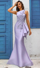 Terani Couture 251E4265 - Beaded Applique Asymmetric Evening Gown - view 7