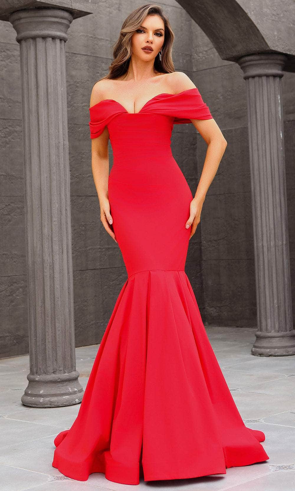Terani Couture 251E4271 - Pleated Mermaid Taffeta Evening Gown - designer evening gown at Silhouette Dresses