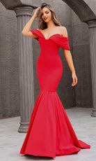 Terani Couture 251E4271 - Pleated Mermaid Taffeta Evening Gown - back view