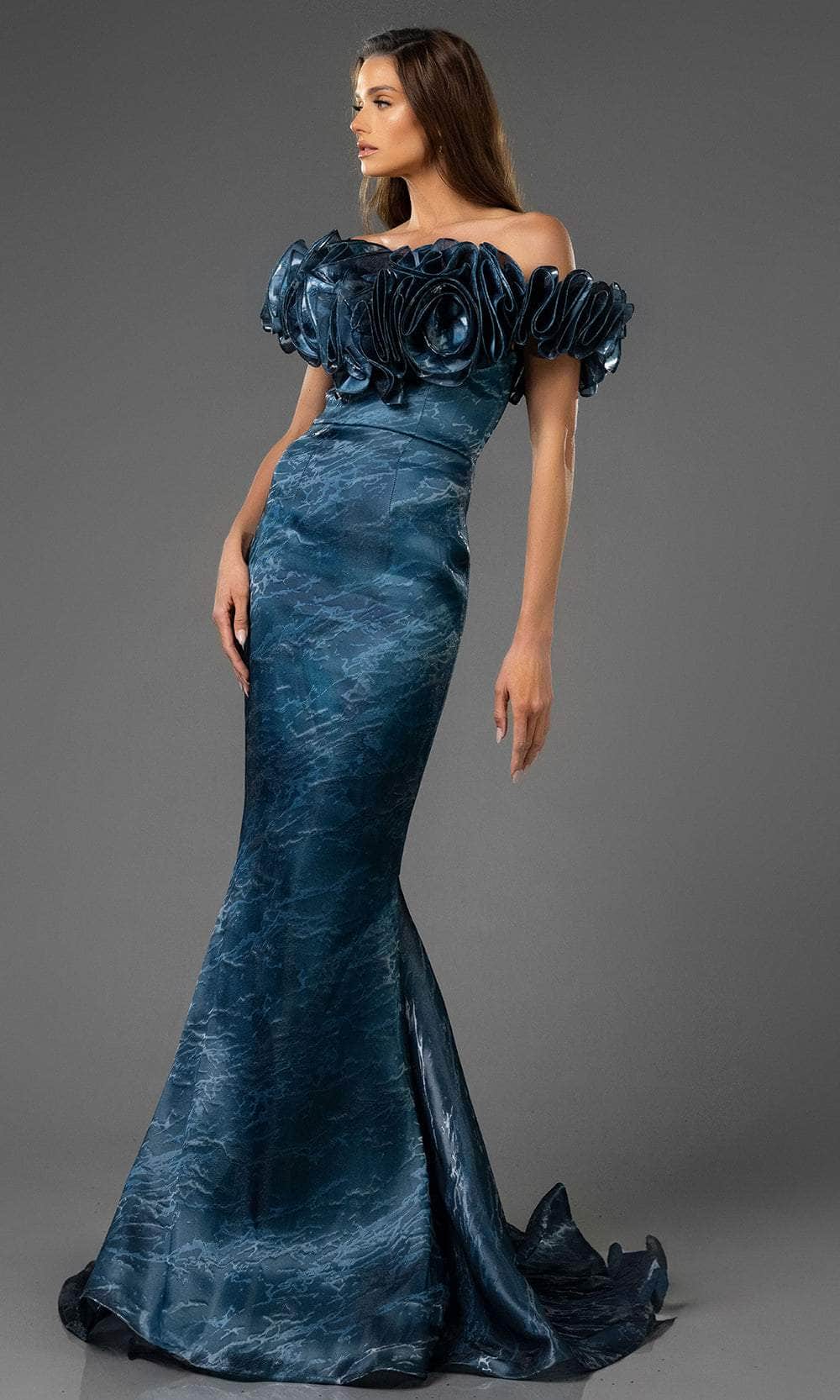 Terani Couture 251E4289 - Elegant Organza Trumpet Evening Gown - designer evening gown at Silhouette Dresses